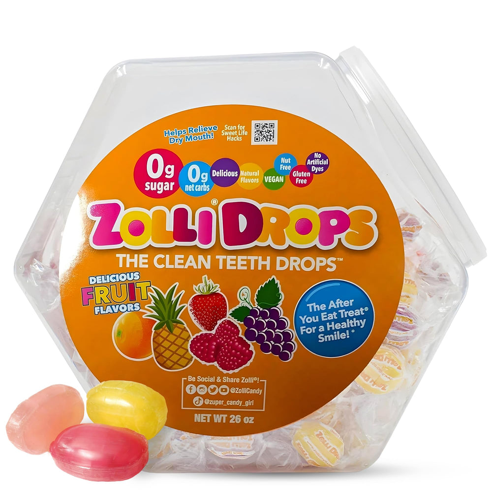 Zolli Drops fruit flavor pack after meals for a smile-friendly moment