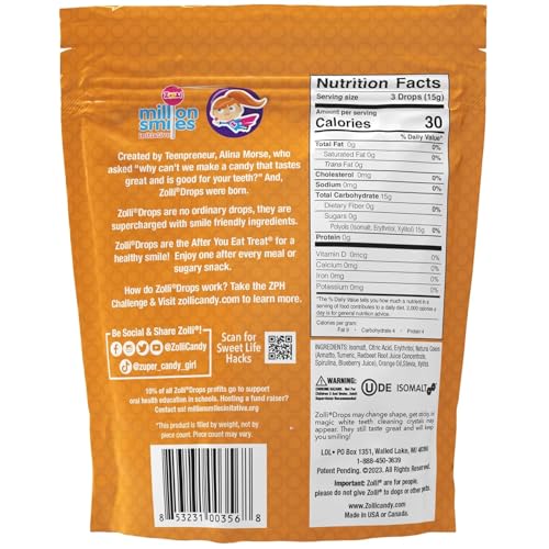 Zolli Drops xylitol ingredients label close-up, keto and diabetic-friendly sweetness