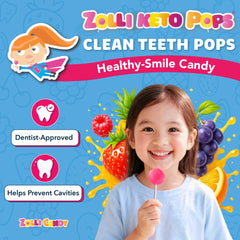 Close-up of Zolli Keto Pops natural fruit flavors.