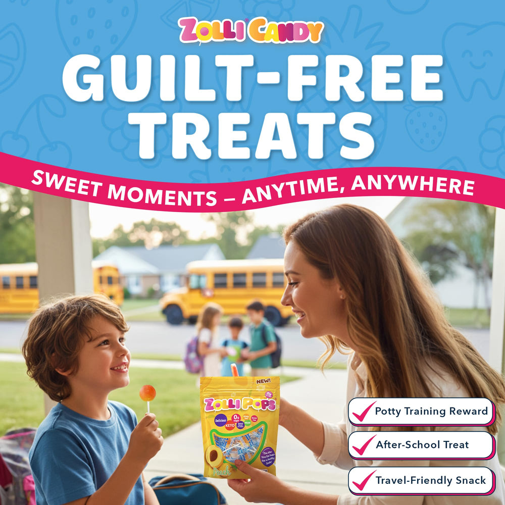 Zollipops allergen-free status suitable for gluten-free, dairy-free, and nut-free households.