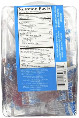 Zollipops assorted flavors close-up, fruity taste with xylitol and stevia