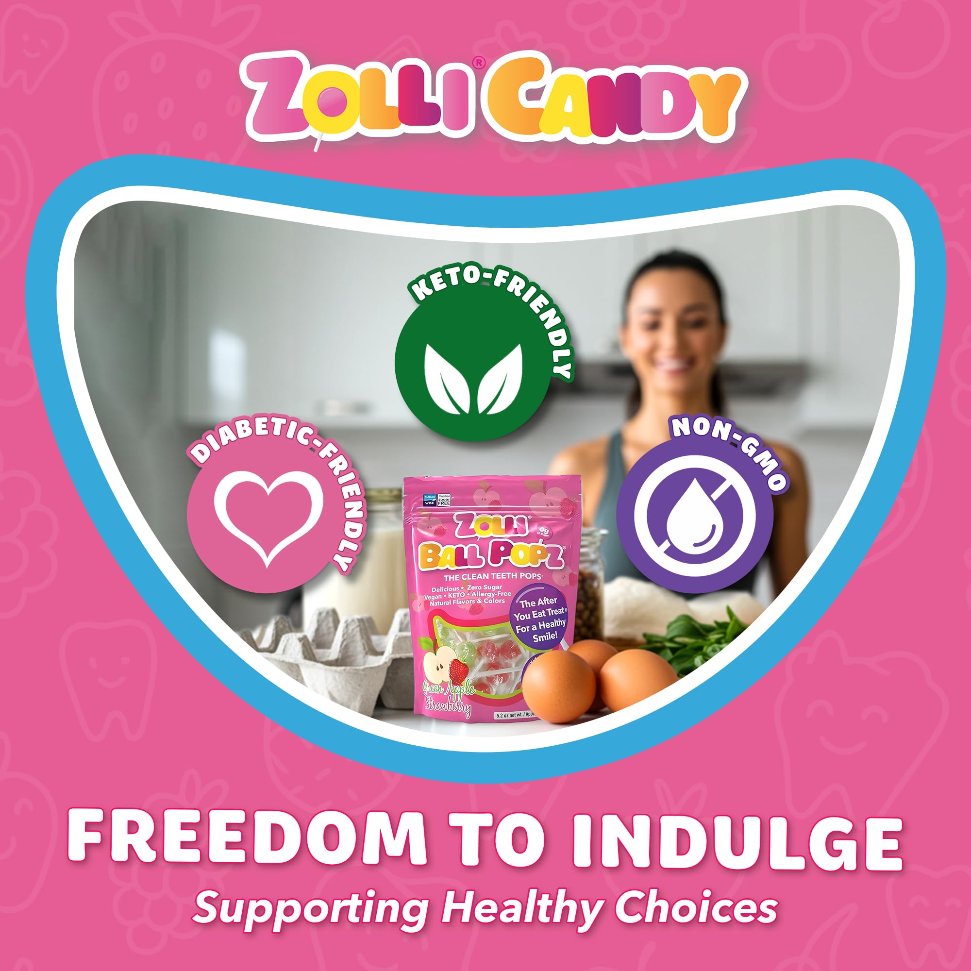 Zollipops Ball Popz keto and diabetic-friendly candy for adults and kids.