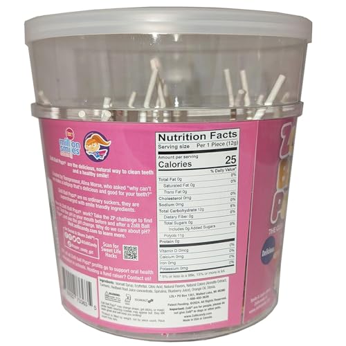 Zolli Ball Popz back panel highlighting keto-friendly and diabetic-friendly candy.