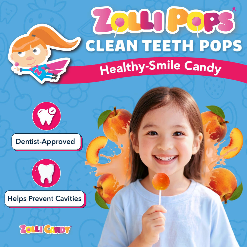 Zollipops dentist-approved label highlighted for family-friendly trust.