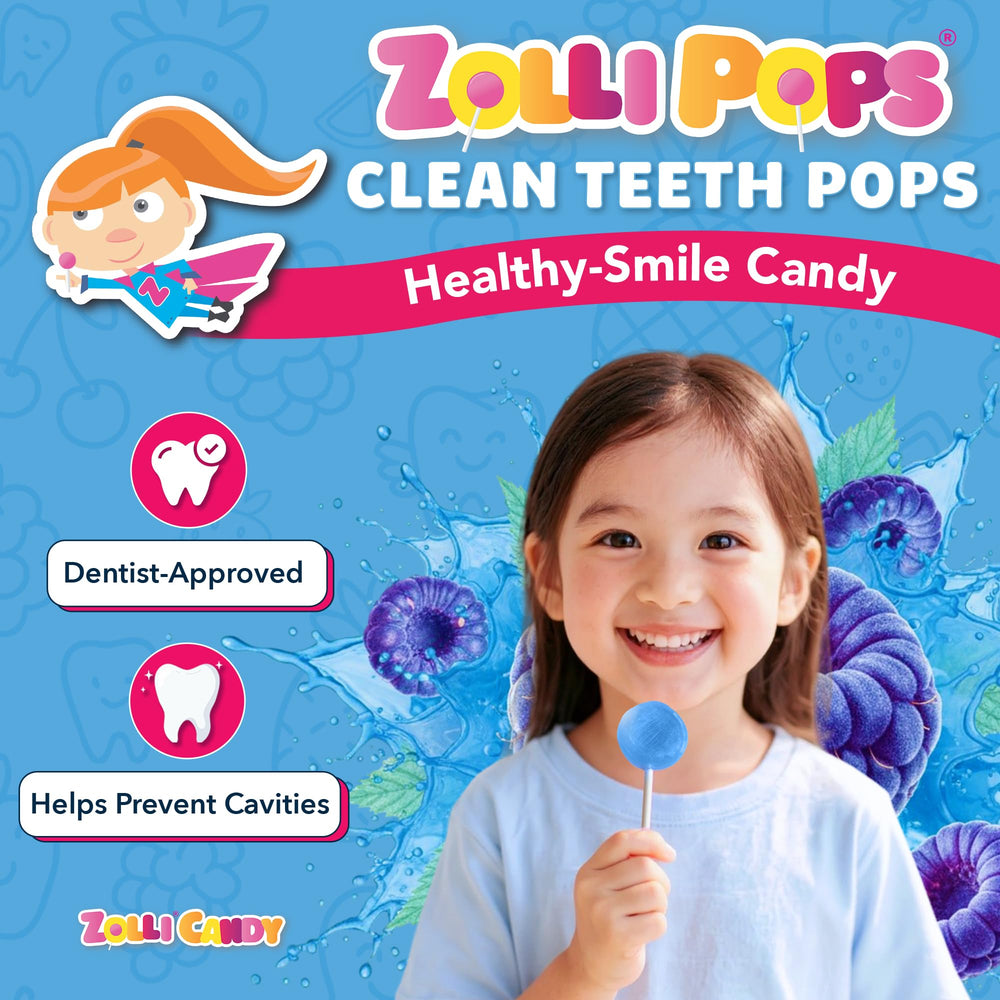 Zollipops label highlights gluten-free, dairy-free, and nut-free ingredients.