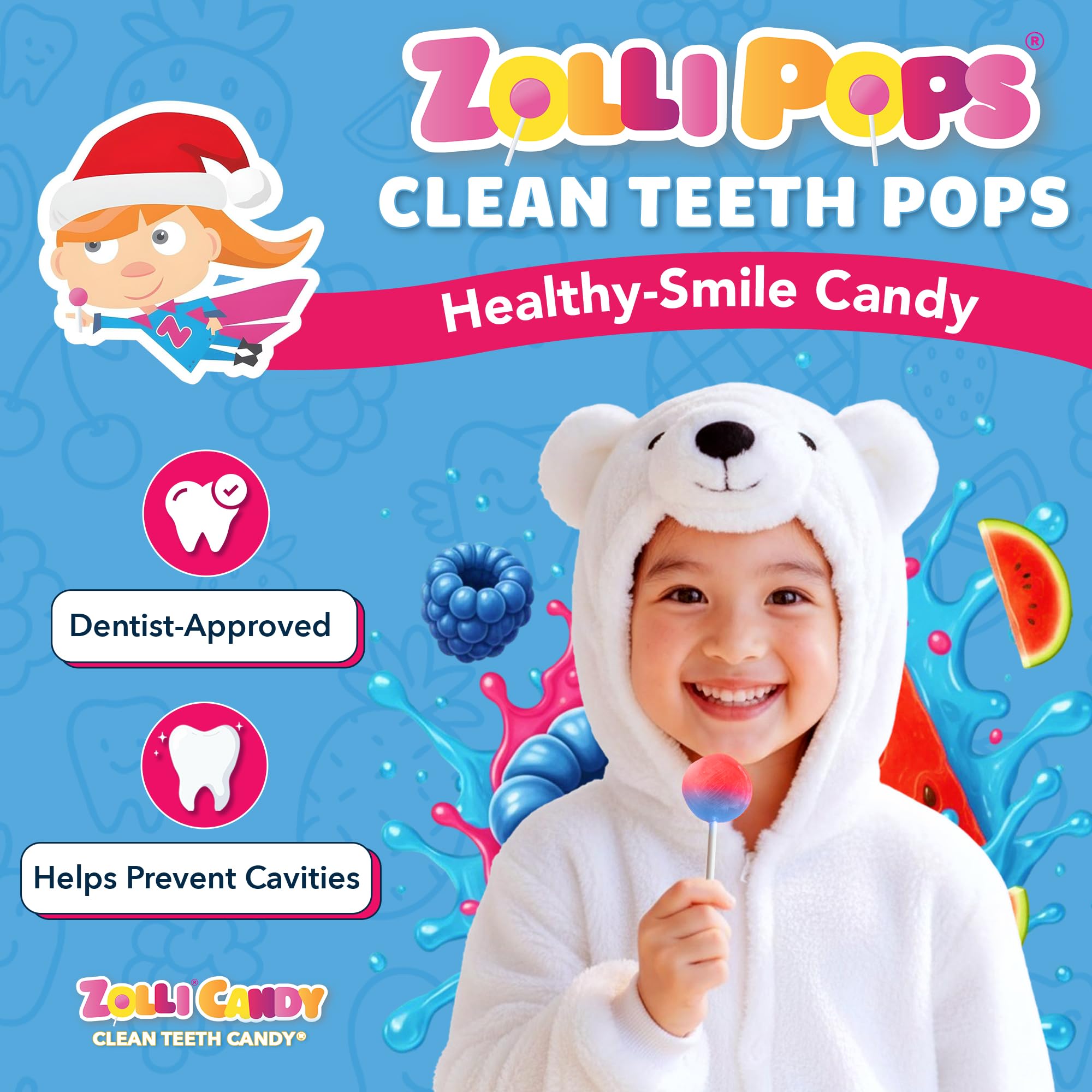 Zollipops Dye-free kids snacks suitable for classrooms and holiday gifting.