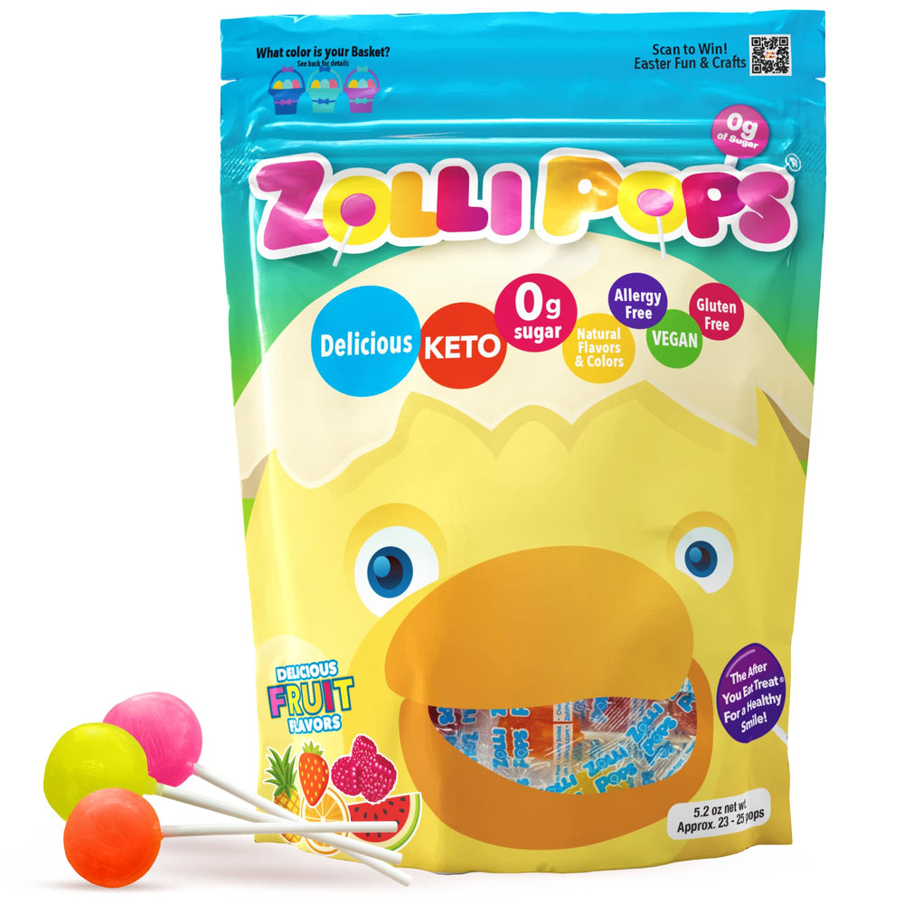 Zollipops Easter Chick clean teeth pops after meals promote fresh breath