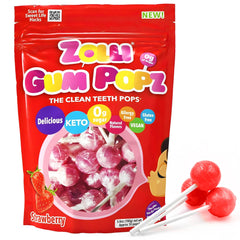Zollipops GUM Popz flavor burst in a resealable pouch for on-the-go snacking.