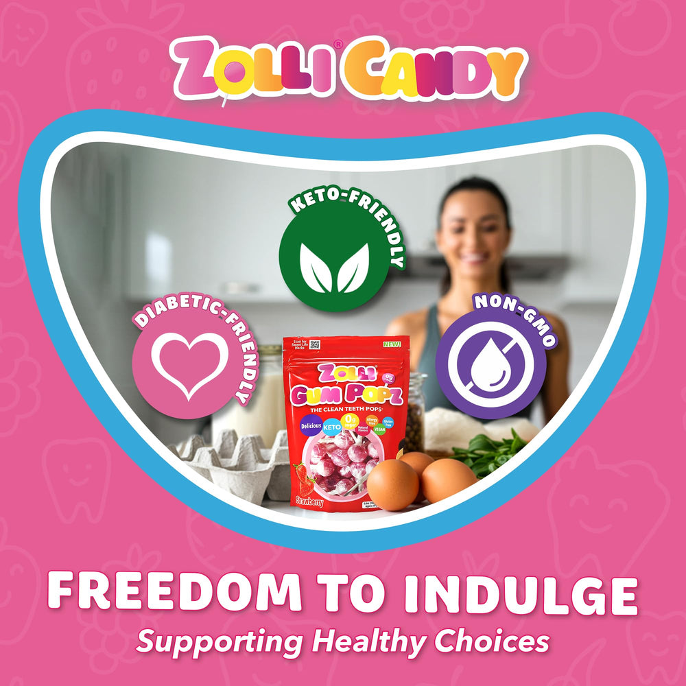 Packaging variations for Zollipops GUM Popz demonstrate versatile presentation.