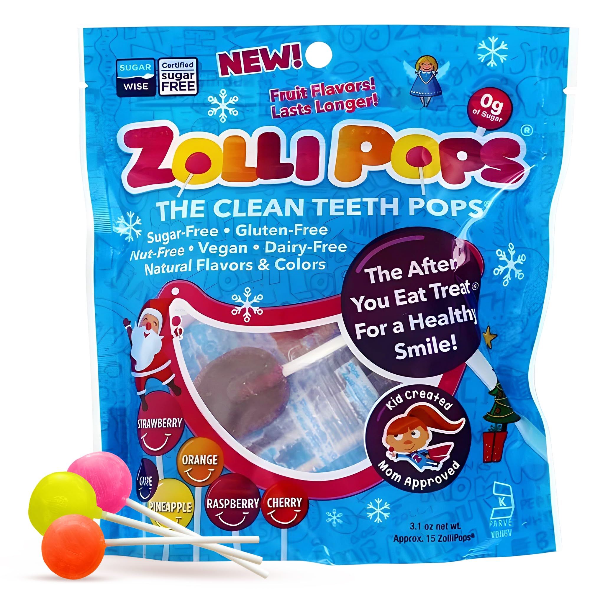 Zollipops Holiday Variety Pack front view showing festive, sugar-free treats.