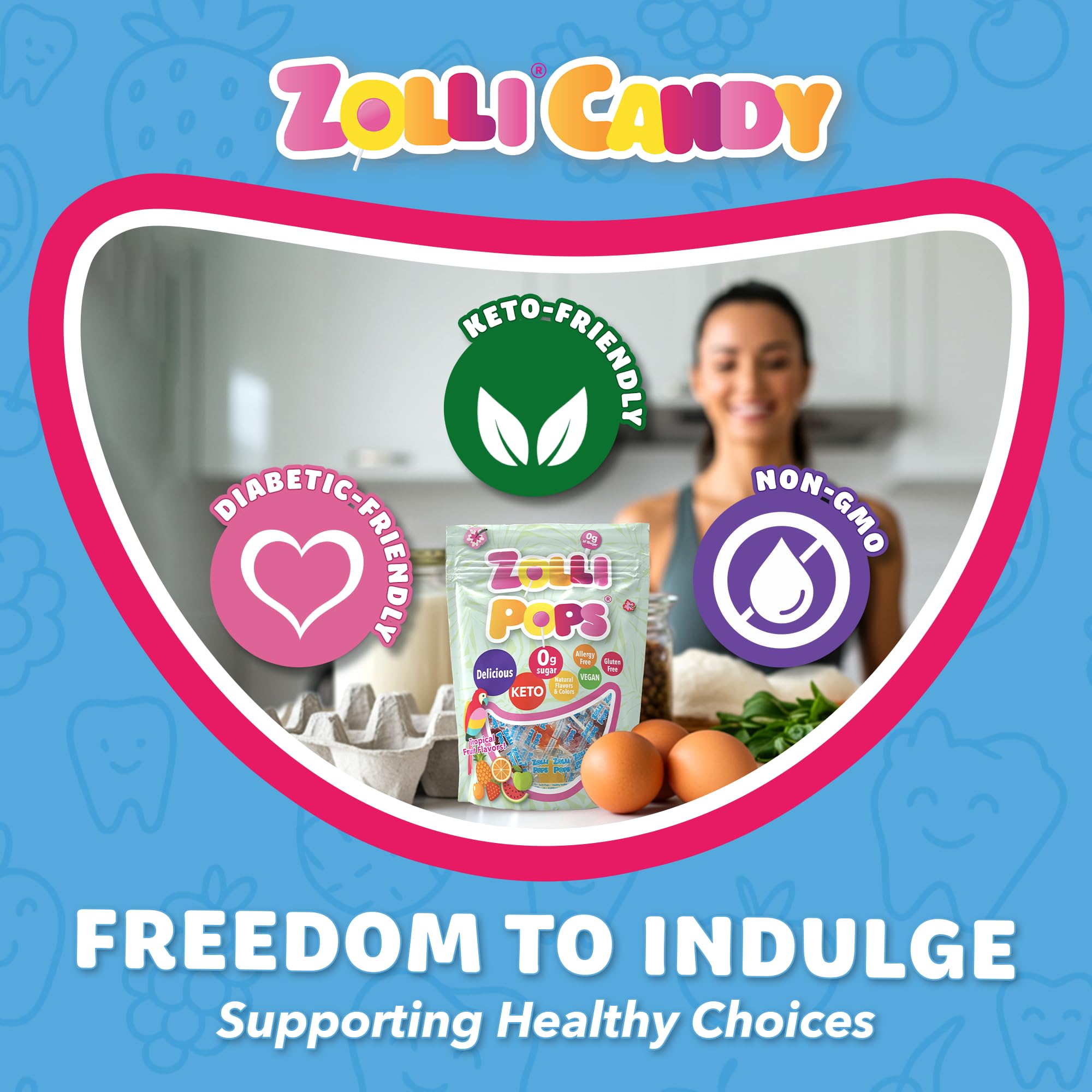 Keto-friendly Zollipops sugar-free candy for low-carb snacking.