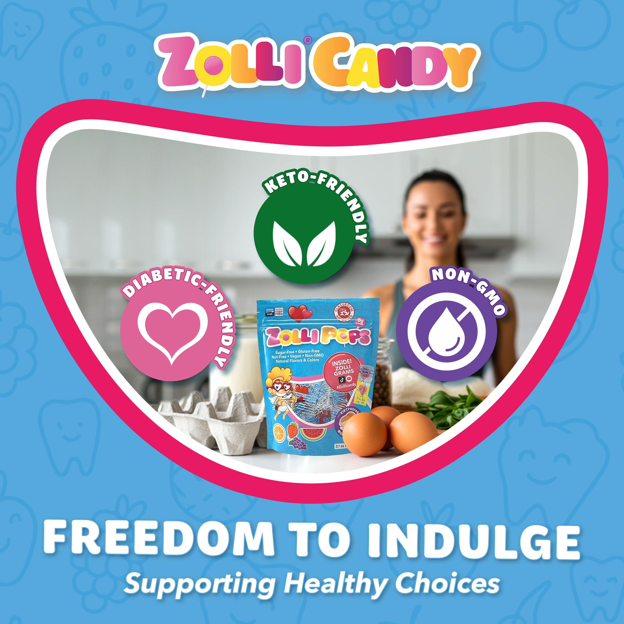 Zollipops kids classroom-snack scene shows post-meal treat supporting fresh breath.