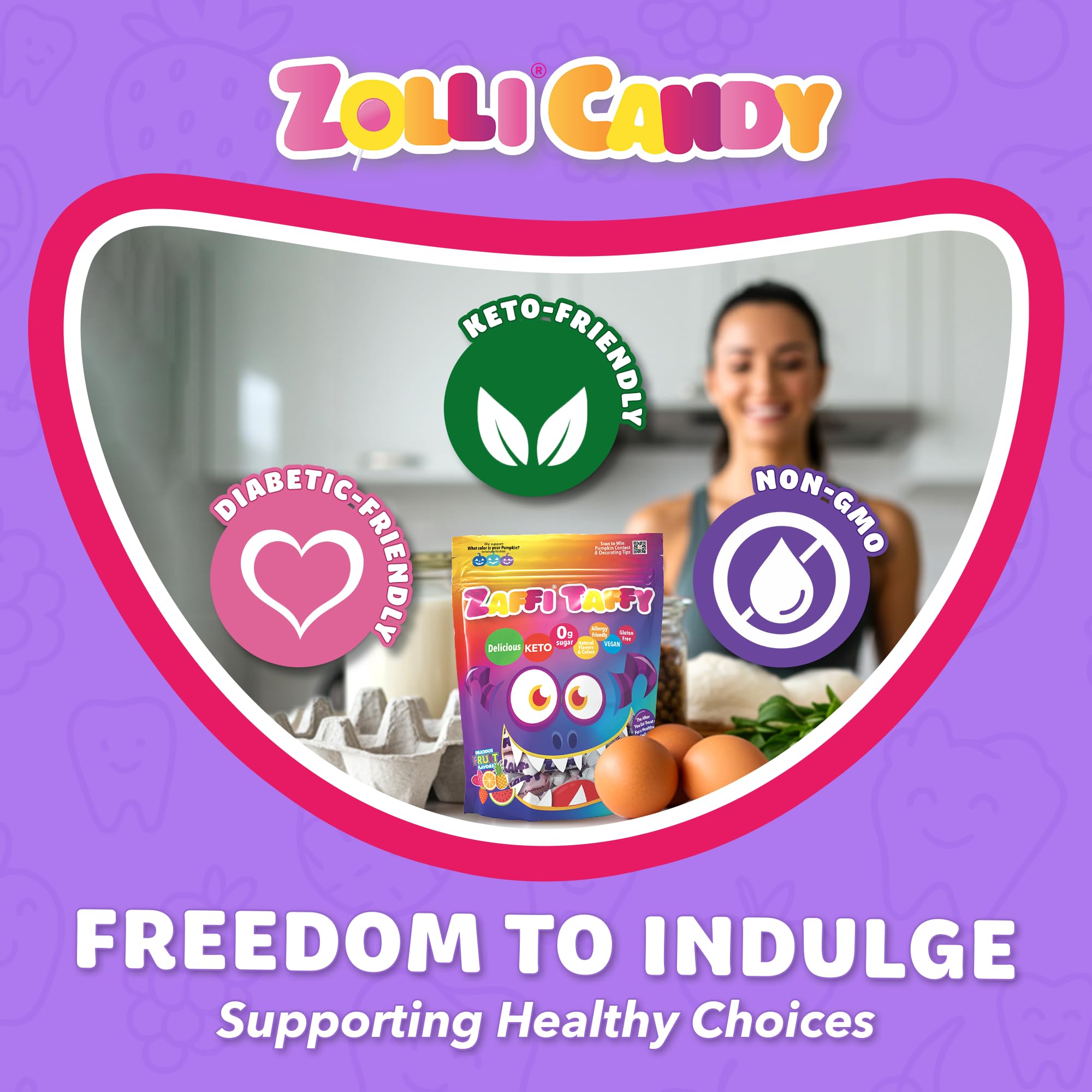 Zollipops Zaffi Taffy after-meal treat supporting fresh breath.