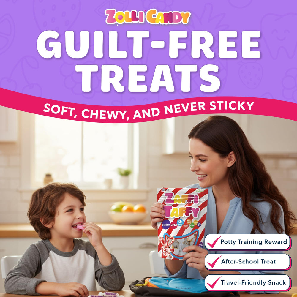 Travel-friendly Zollipops Zaffi Taffy supports on-the-go snacking.