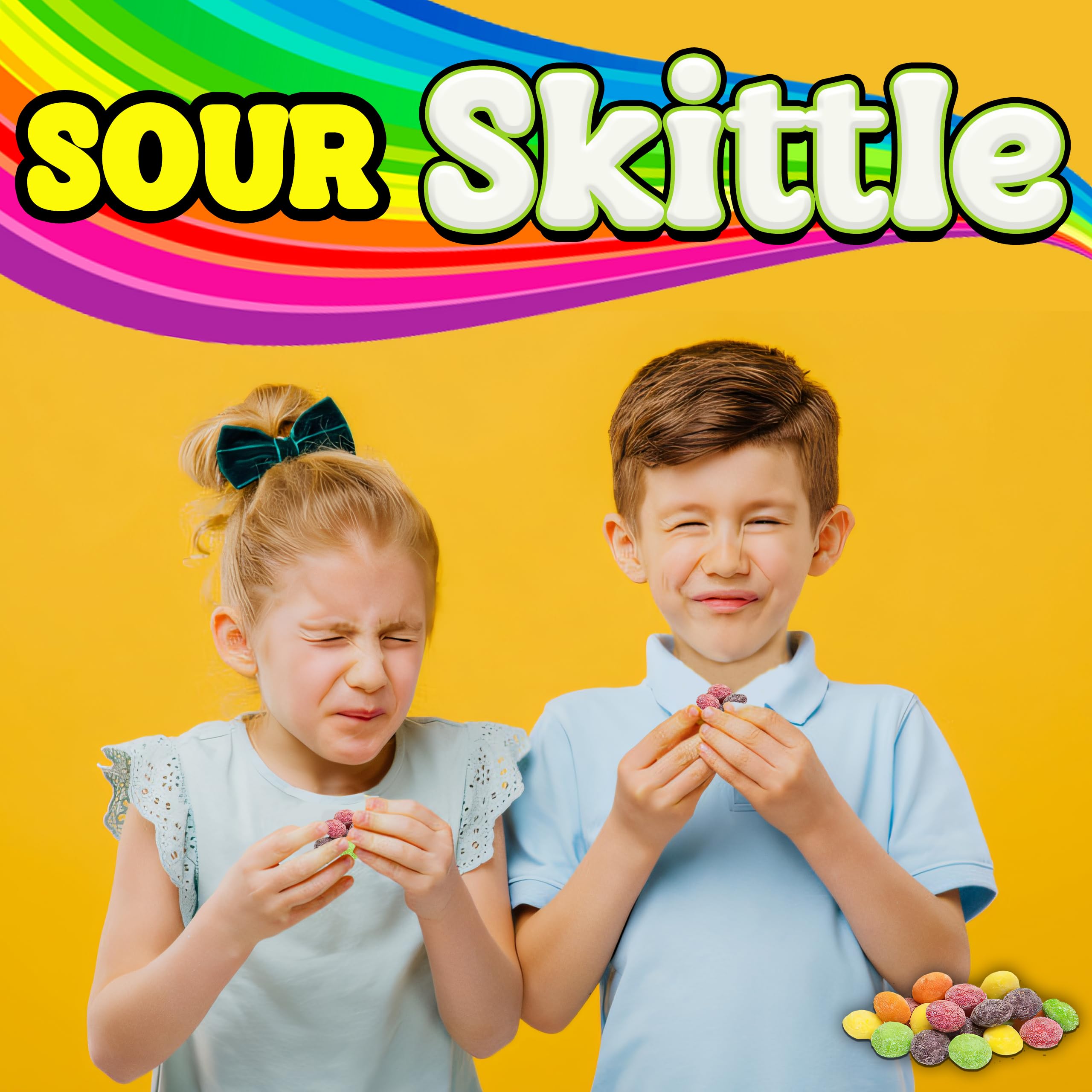 ZompoZ rainbow closeup reveals tangy fruit coating and vivid colors for snacking inspiration.
