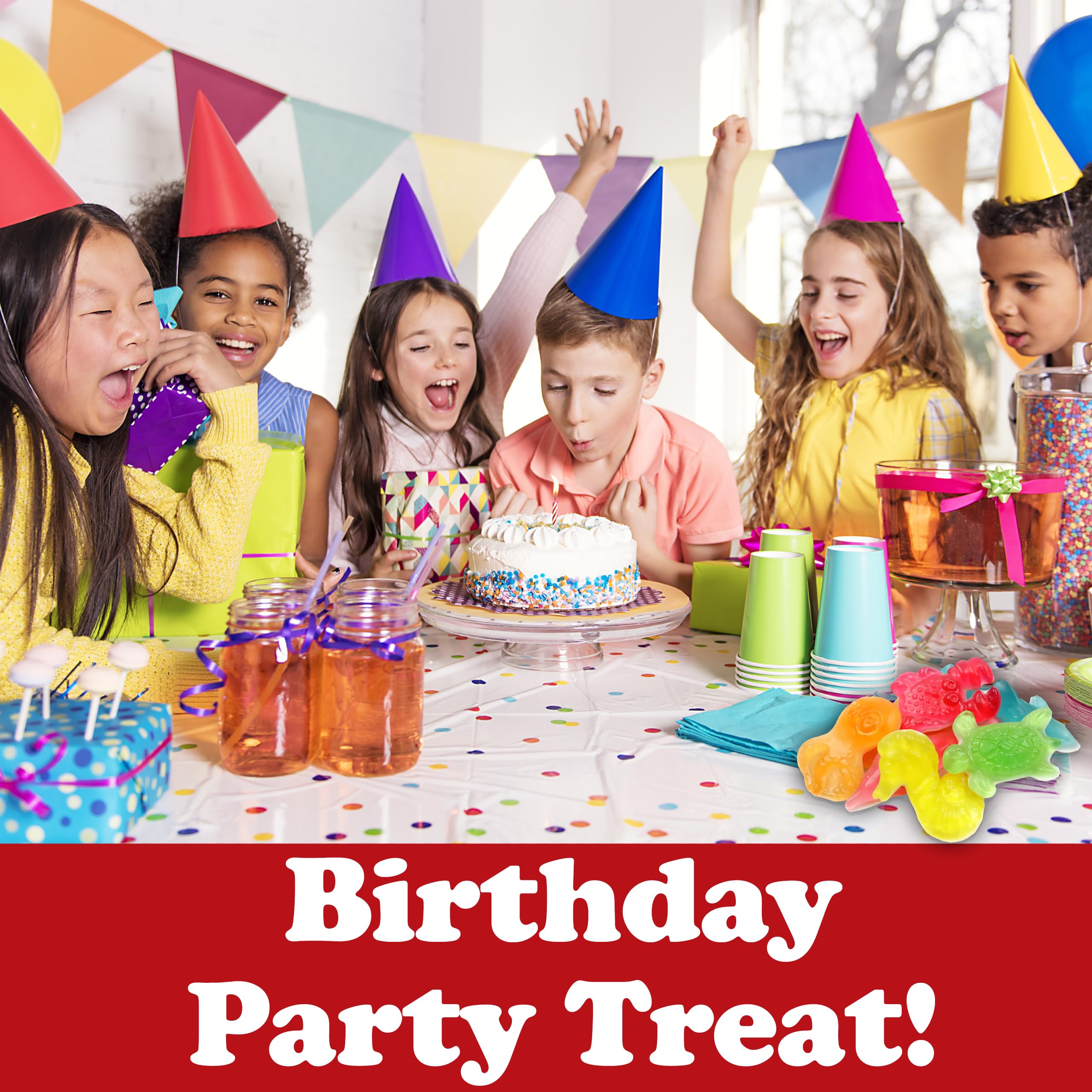 ZompoZ Dessert Table Decor Candy enhances party setups with playful sea shapes.