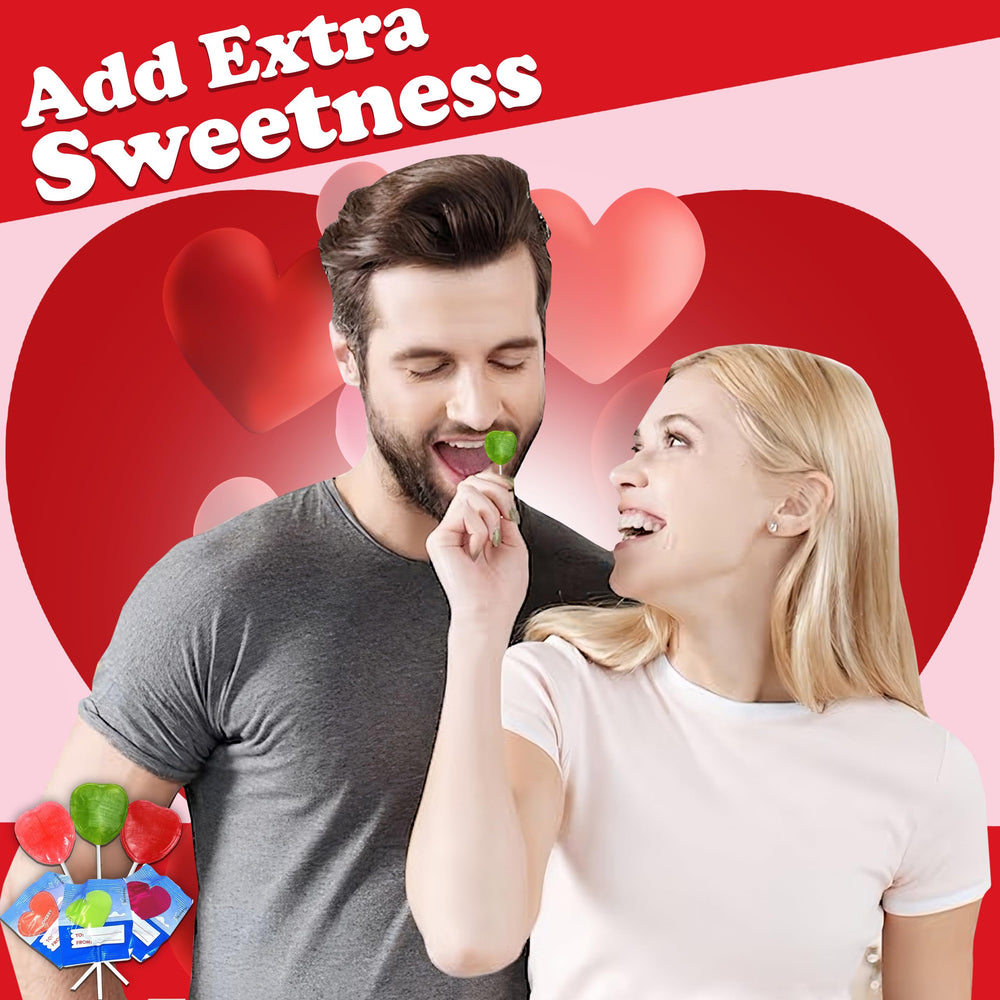 ZompoZ fruity flavors heart lollipops offer cheerful taste and long-lasting enjoyment.