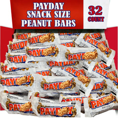ZompoZ PaydayPeanut bars 32-pack packaging, ideal bulk office snacks and party favors.