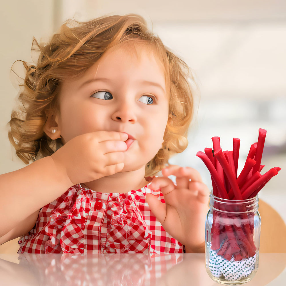 Raspberry flavor on wrapper; ZompoZ licorice appeals to fruit lovers.