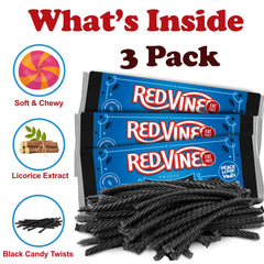 ZompoZ RedVines chewy licorice texture close-up highlights the soft bite
