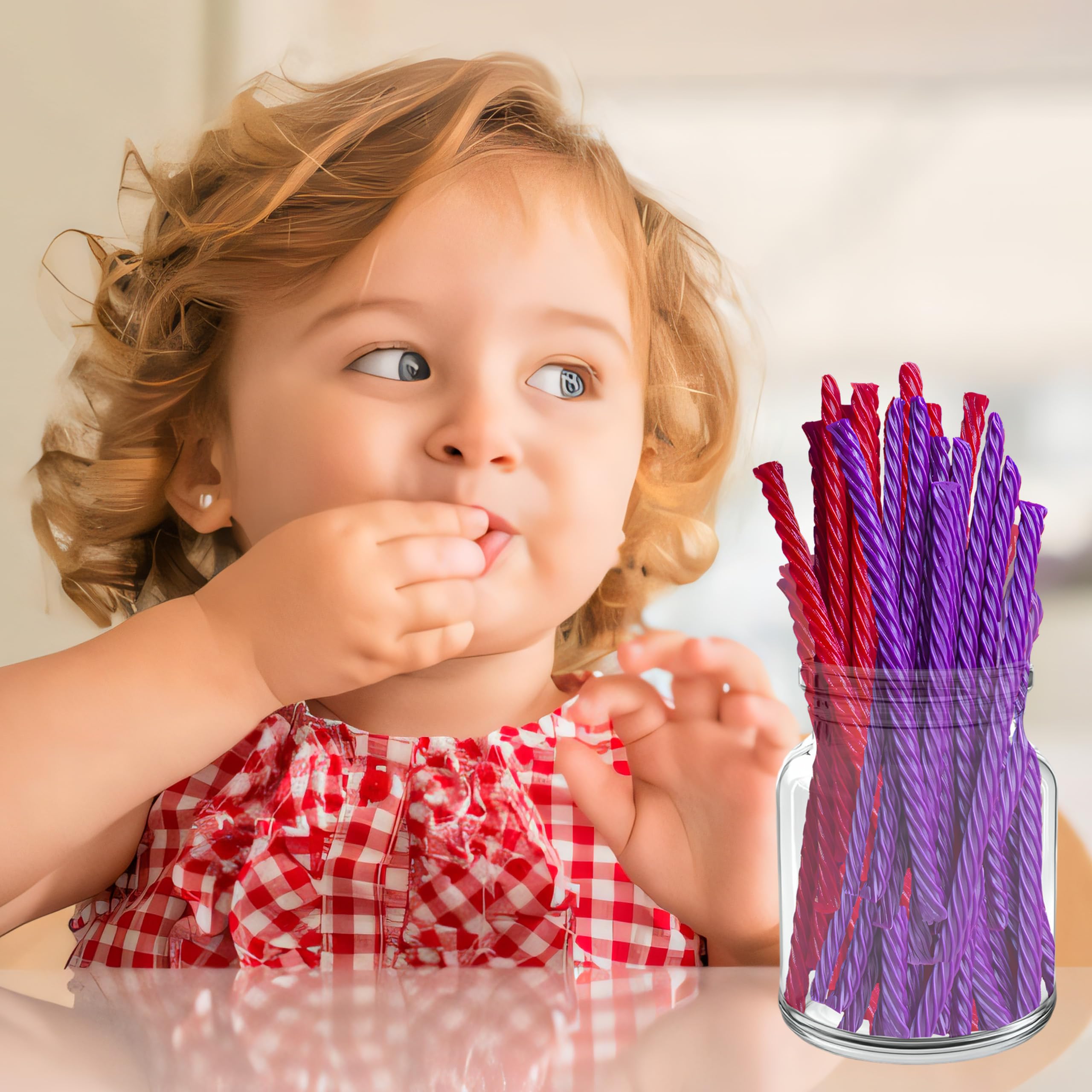 ZompoZ RedVinnes licorice in gift baskets for colorful décor.