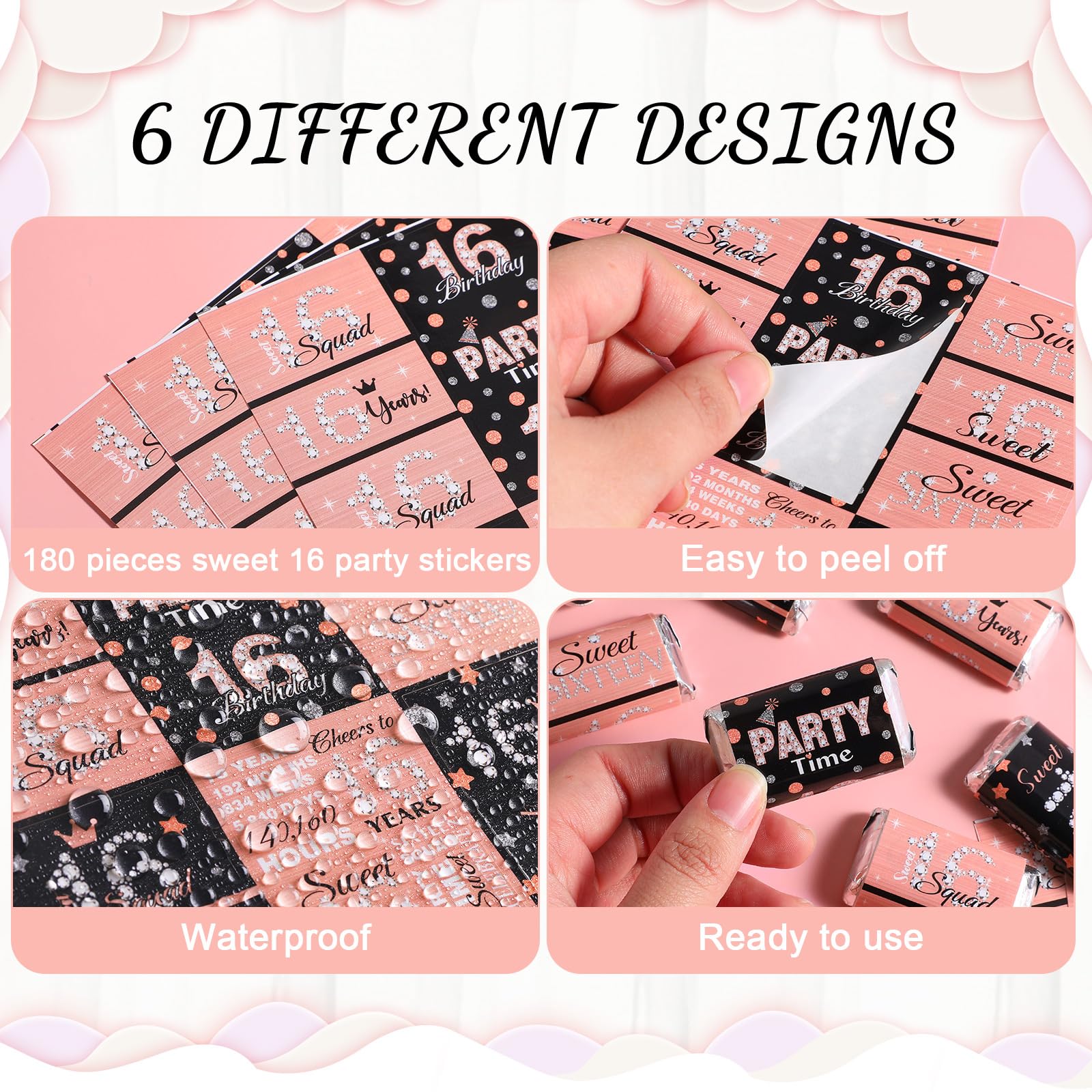 Zonon diamond-embellished wrappers add sparkle to sweet sixteen treats.