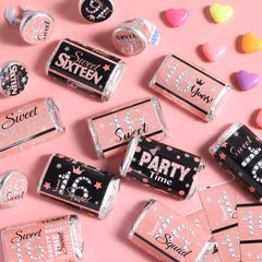 Zonon peel-and-stick mini labels simplify decorating candy bars for guests.