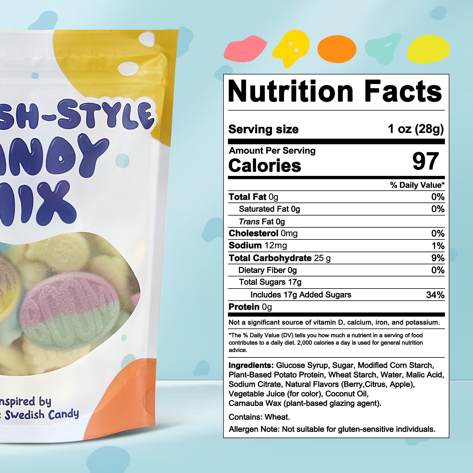 Zontixyrl Swedish Candy Mix bars—soft, chewy bites perfect for snack breaks.