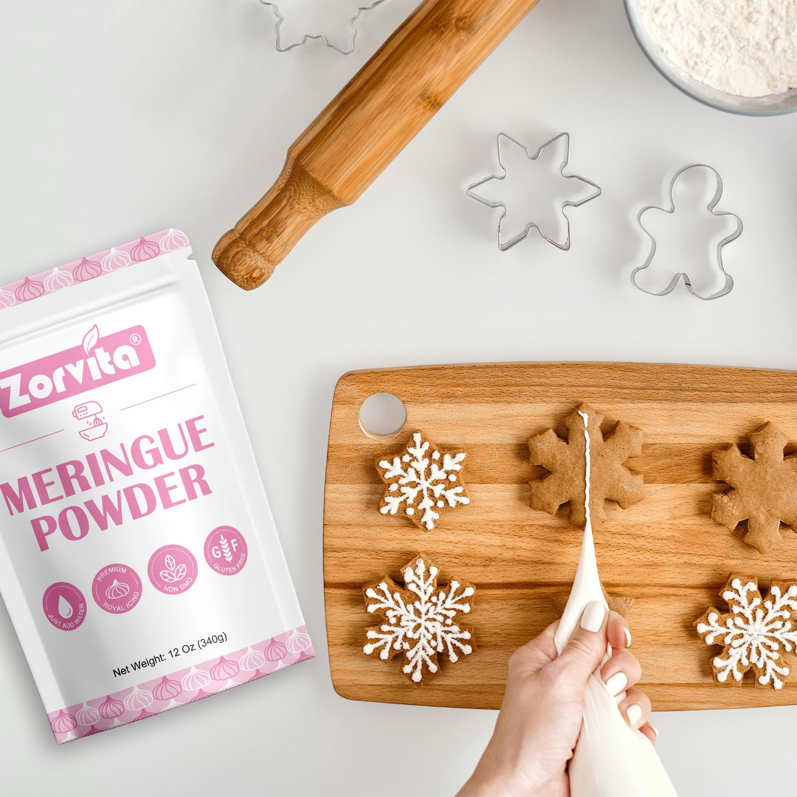 ZORVITA Shelf-stable meringue powder stays ready without refrigeration.