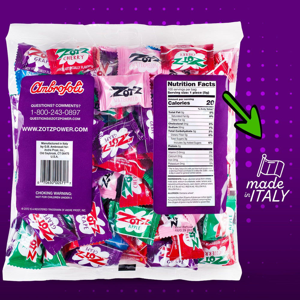 Zotz cherry flavor candy with fizzy center for nostalgic bites
