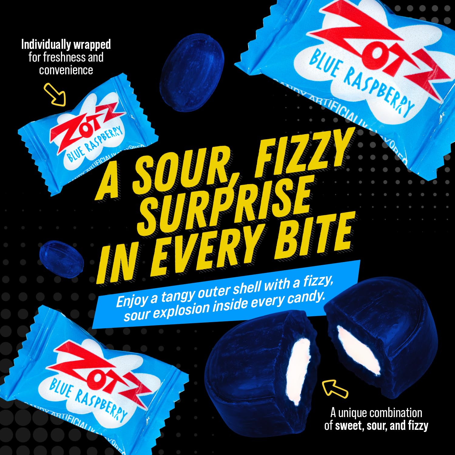 Zotz watermelon-flavored candy individually wrapped for easy sharing.