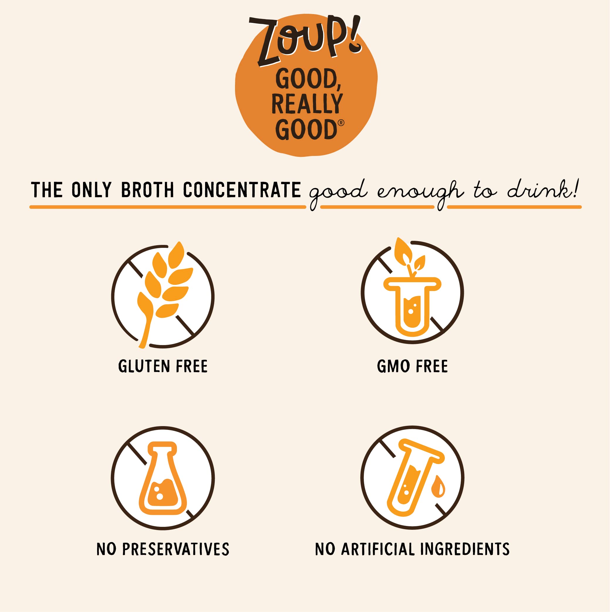 Zoup! Beef Bone Broth 7 oz jar packaging image.