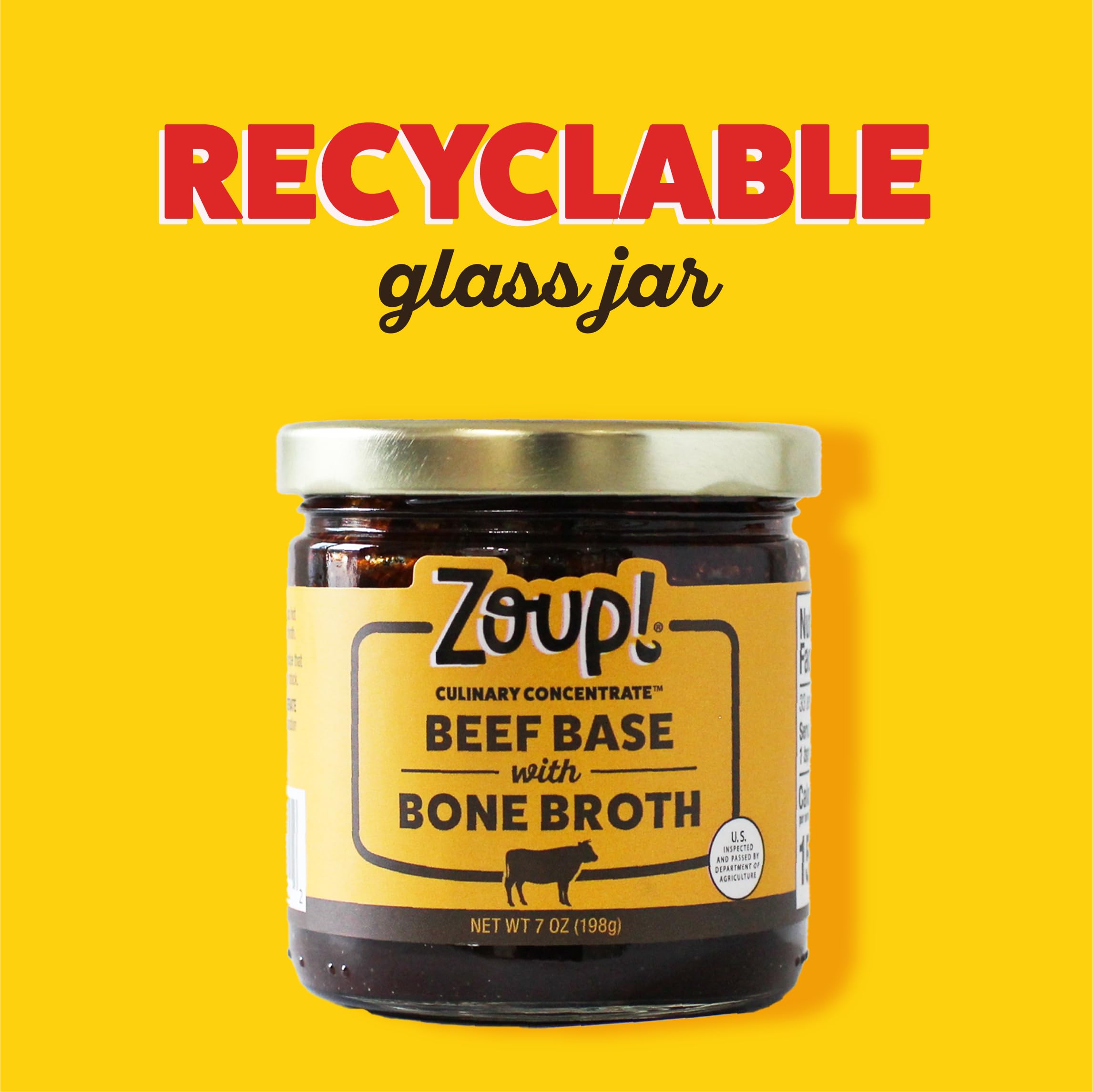 Zoup! Beef Bone Broth ingredient closeup, highlights clean-label and gluten-free quality.