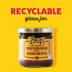 Zoup! pour-bottle shot illustrating convenient sipping broth and versatile flavor