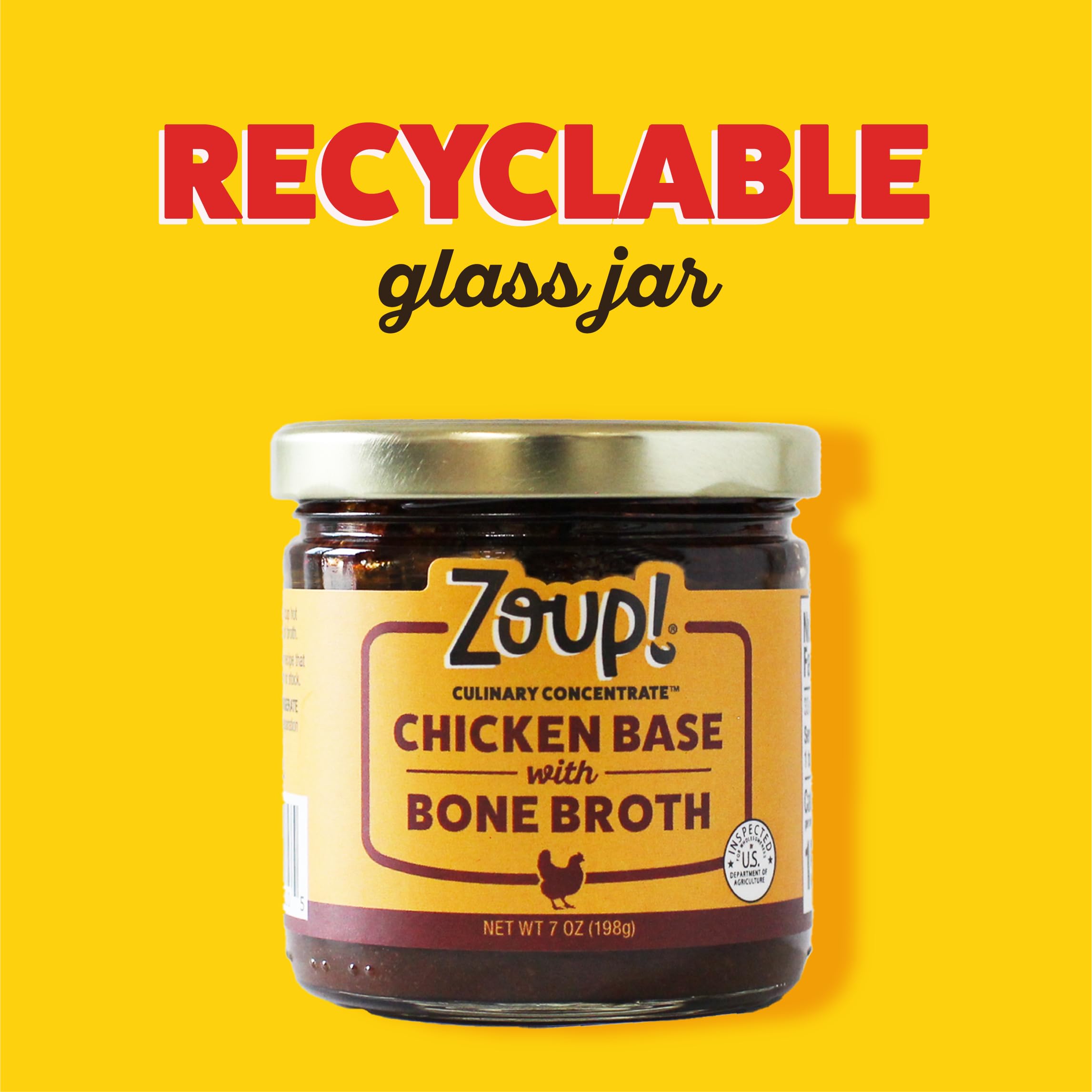 Zoup! Culinary Concentrate label close-up featuring gluten-free and GMO-free claims.