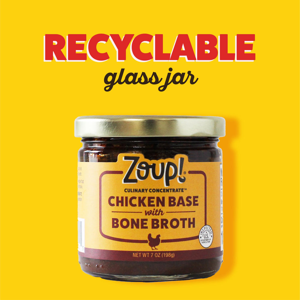 Zoup! Culinary Concentrate label close-up featuring gluten-free and GMO-free claims.
