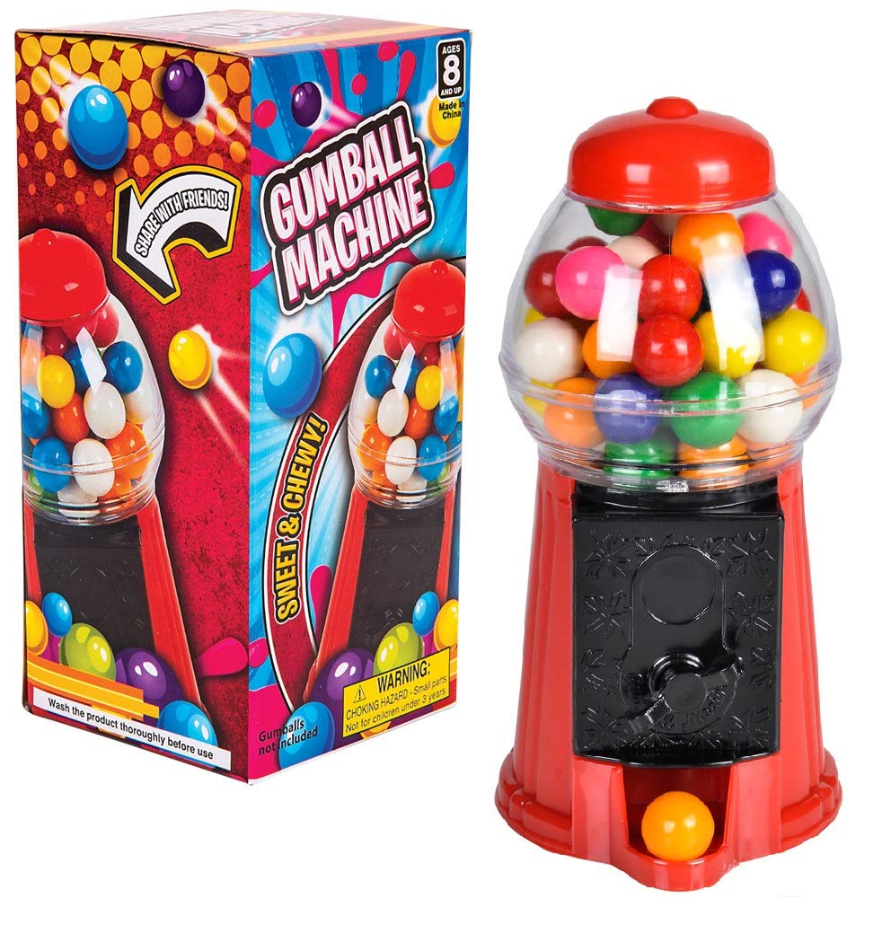Zugar Land gumball machine front view, vibrant red, ideal party decor.