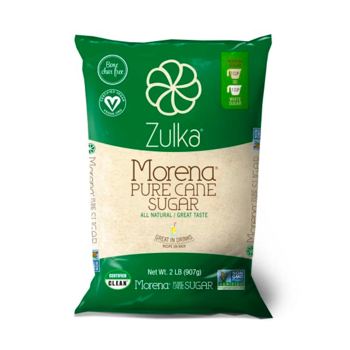 Zulka Morena 2lb packaging shown for pantry storage and easy refills