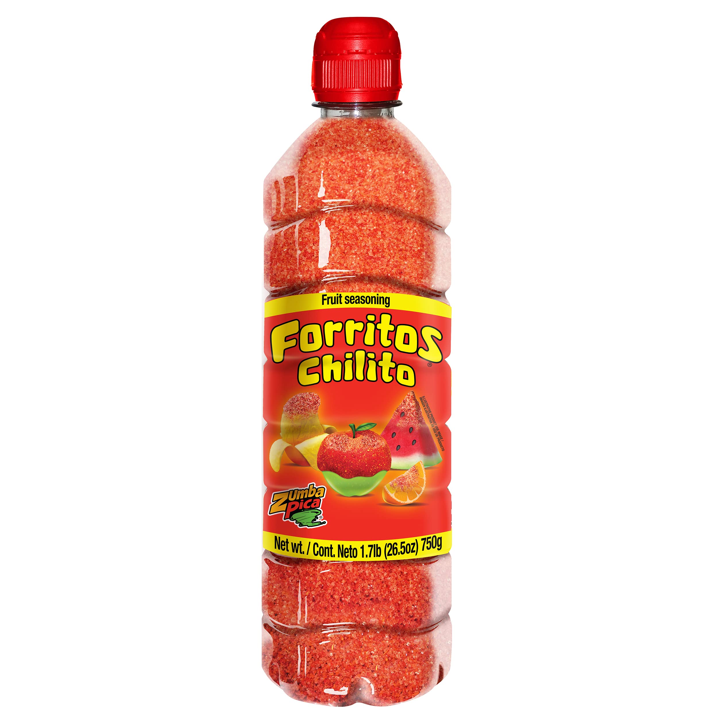 Zumba Pica Forritos bottle with security cap preserves freshness for snacking and gifting.