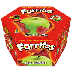 Zumba Pica Forritos tamarind cover on apples shows a flavorful fruit coating