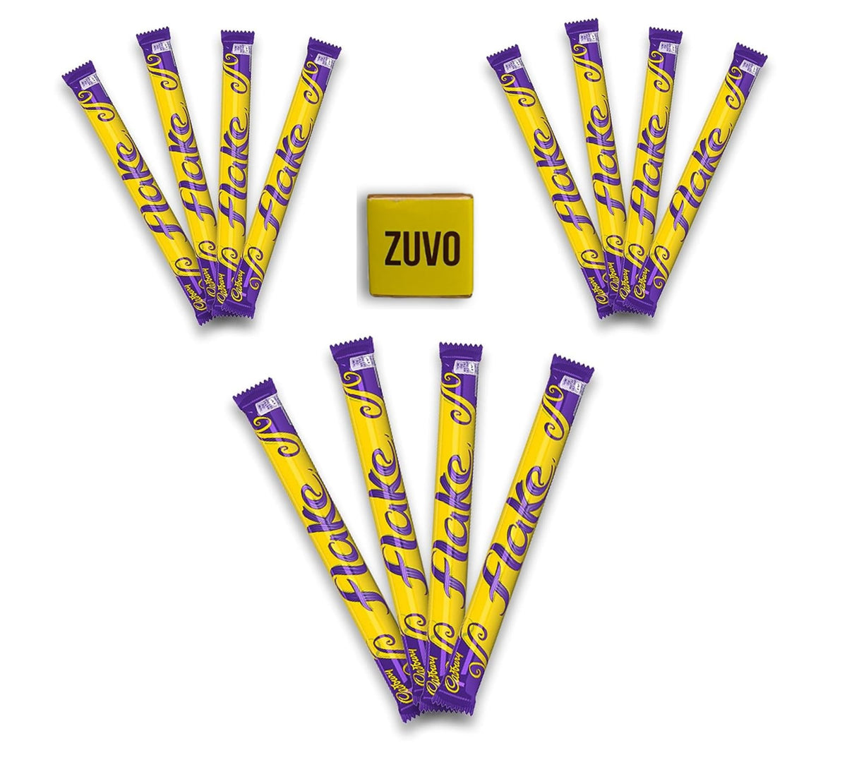 Zuvo Cadbury Flake 32g 12-pack in a gift-ready box, ideal for sharing.