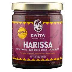 Zwïta Smoky Harissa bottle 6oz elevates sandwiches, sauces, and grilled dishes.