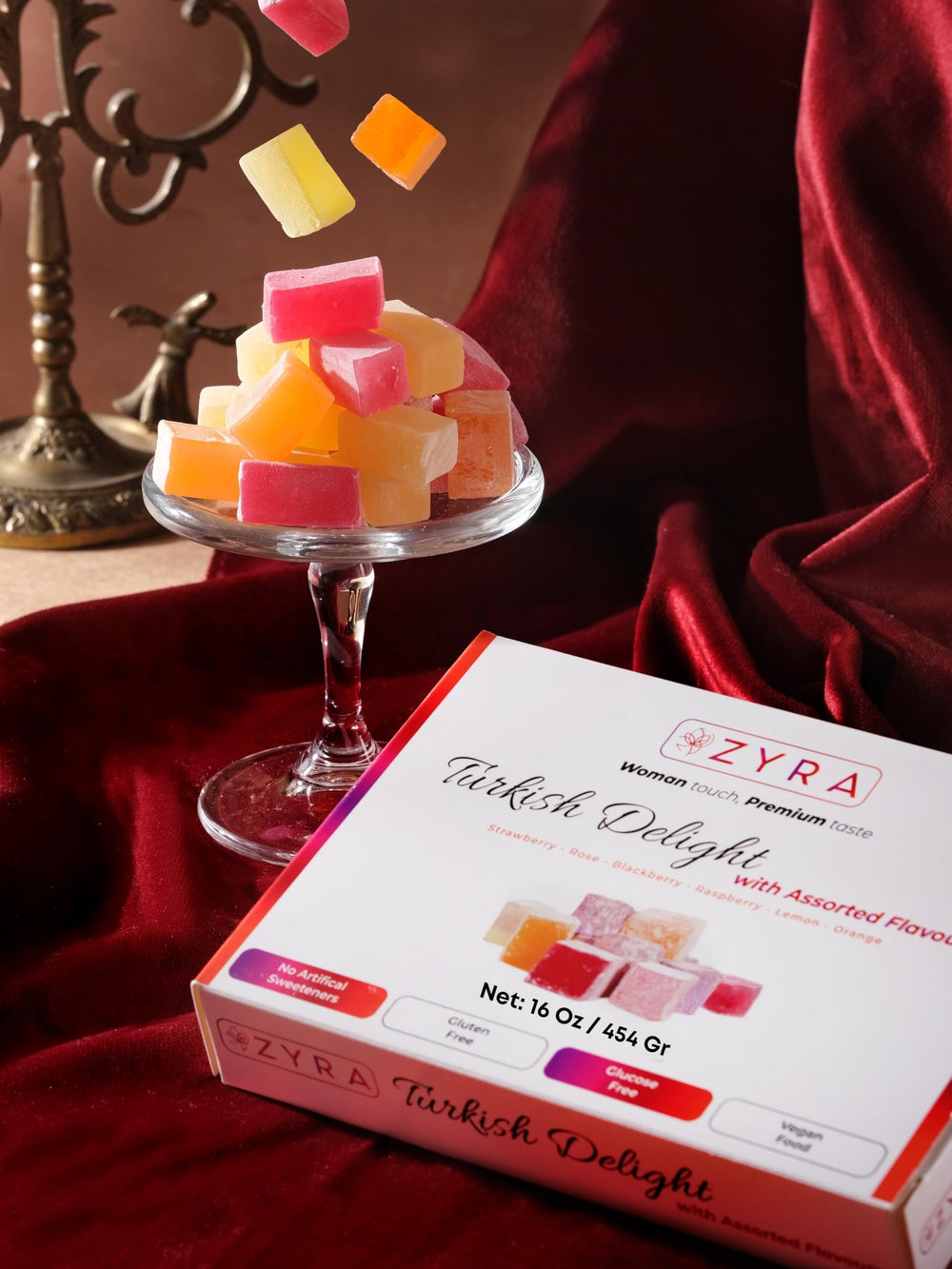ZYRA Turkish Delight lemon flavor pieces, bright citrus notes start your tasting journey
